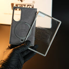 Stitched Leather Texture Case for Galaxy Z Fold 8 | Ring Stand and Front Frame