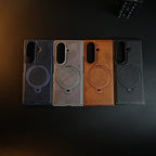 Stitched Leather Texture Case for Galaxy Z Fold 8 Ultra | Ring Stand and Front Frame