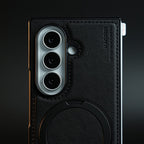 Stitched Leather Texture Case for Galaxy Z Fold 8 Ultra | Ring Stand and Front Frame