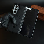 Stitched Leather Texture Case for Galaxy Z Fold 8 Ultra | Ring Stand and Front Frame