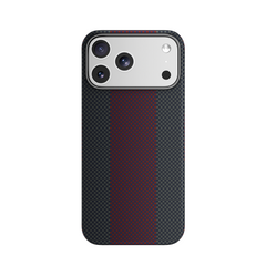 Genuine Kevlar Carbon Fibre Ultra Slim Case for iPhone 17 Pro (Black & Red) (Default)