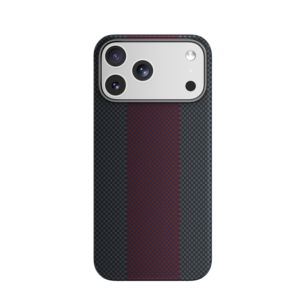 Genuine Kevlar Carbon Fibre Ultra Slim Case for iPhone 17 Pro (Black & Red) (Default)