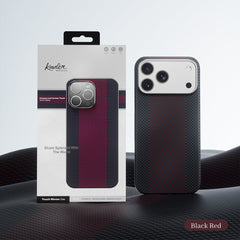 Genuine Kevlar Carbon Fibre Ultra Slim Case for iPhone 17 Pro (Black & Red) (Default)