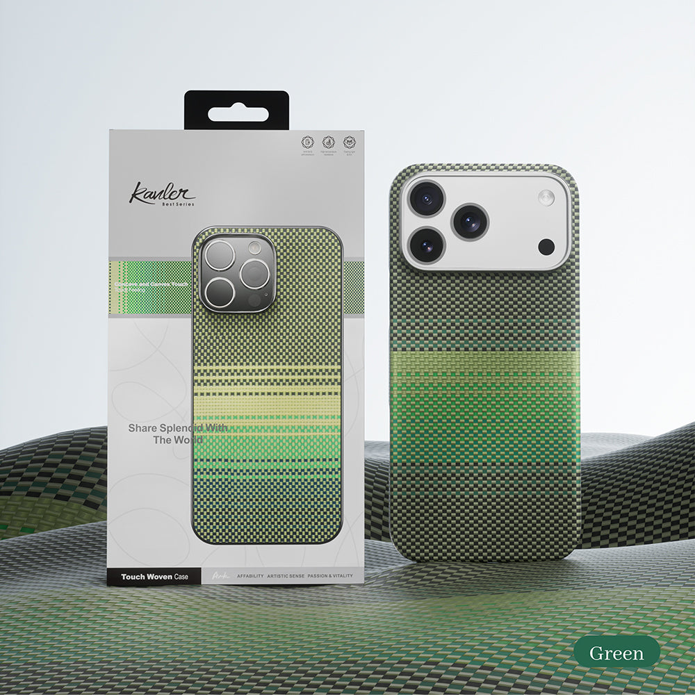 Genuine Kevlar Carbon Fibre Ultra Slim Case for iPhone 17 Pro (Red & Green) (Default)