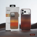 Protective Apple iPhone Back Cover - Genuine Kevlar Carbon Fibre Ultra Slim Case for iPhone 17 Pro (Desert & Red) - Style 10