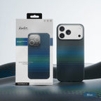 Protective Apple iPhone Back Cover - ArmorGrid ArmorAir Case built with Kevlar® Carbon Fibre for iPhone 17 Pro (Blue) - Style 7