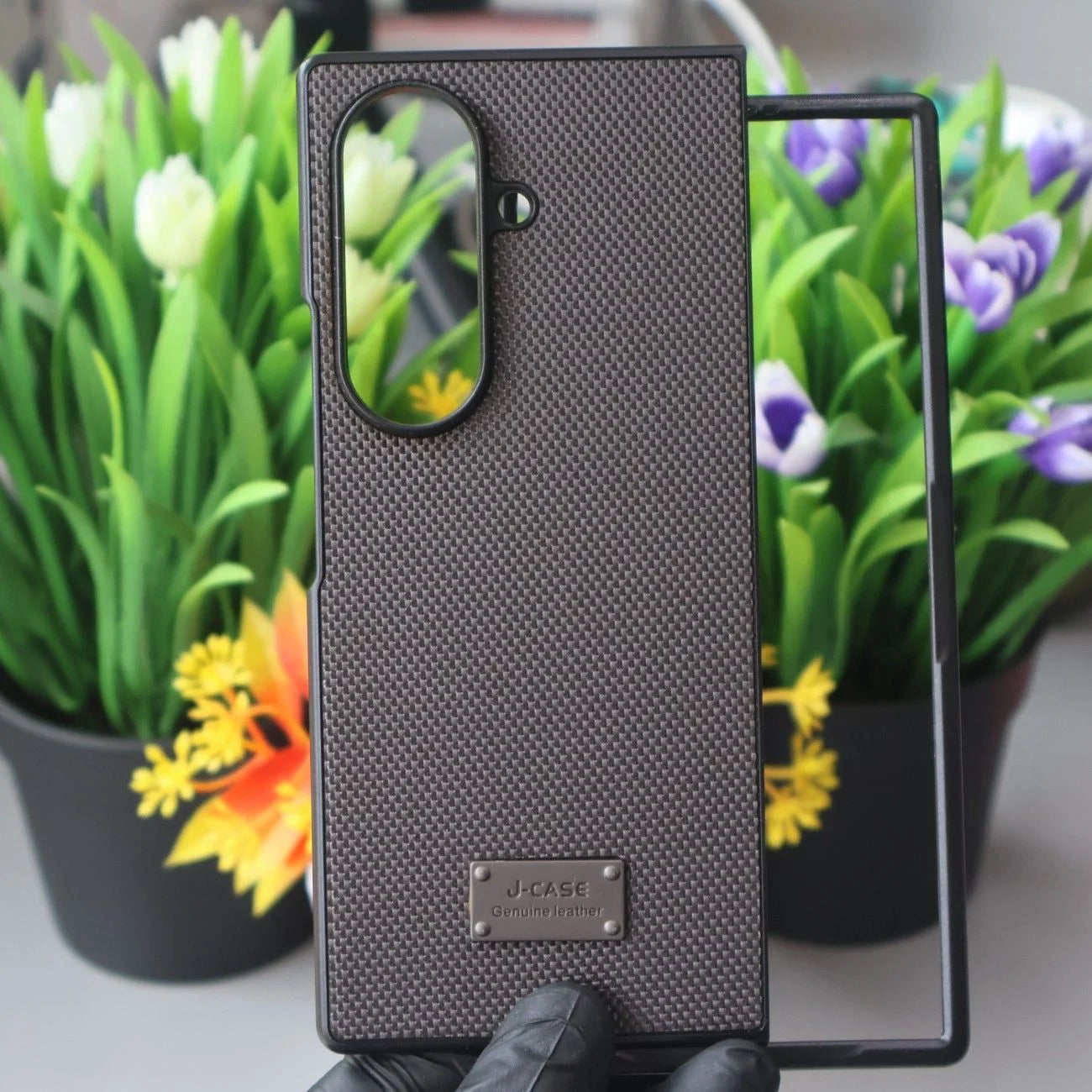 J-Case Leather Textured Case-Samsung Z Fold 8 Series
