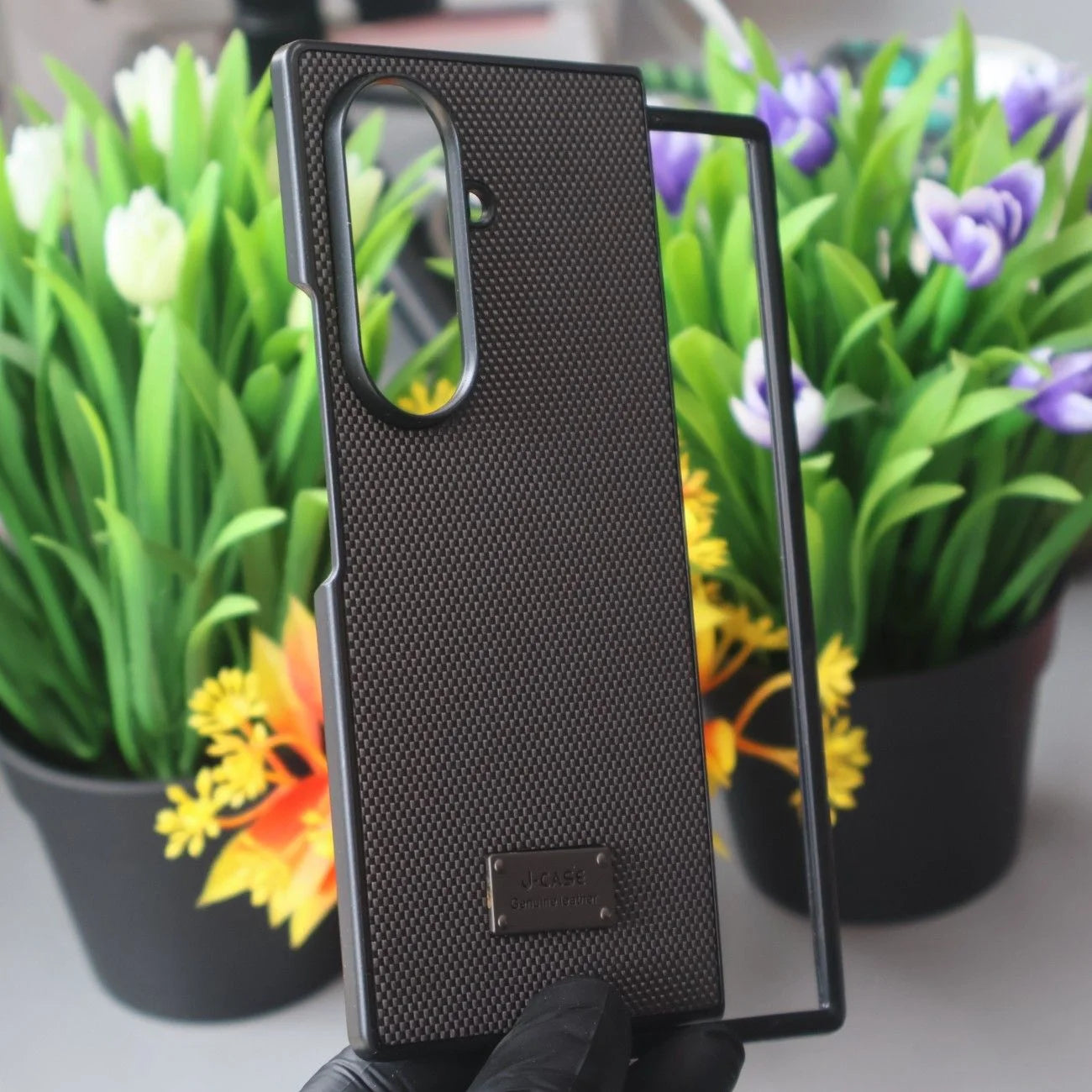 J-Case Leather Textured Case-Samsung Z Fold 8 Series