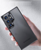 Samsung Galaxy S24 Ultra Rugged Frosted Matte Shock Proof Slim Back Cover - Black Mobile Case by CoverMeUp - Style 2