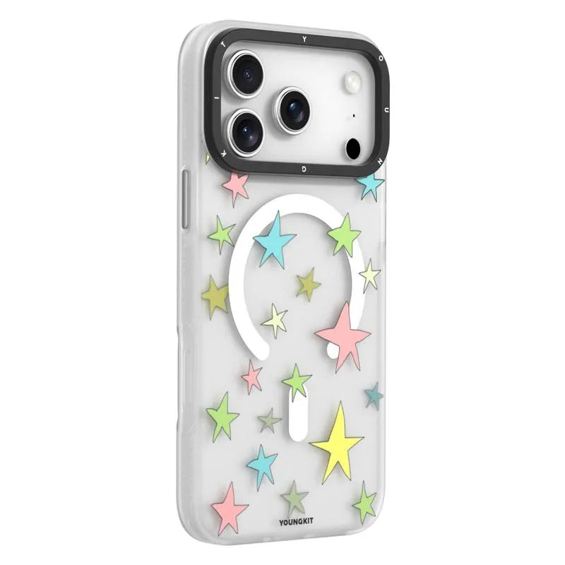 YOUNGKIT Matte Finish Stars Design Magsafe Case for iPhone 17 Pro Max