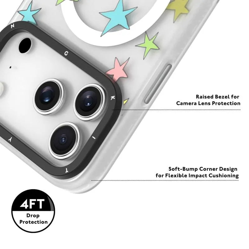 Protective Apple iPhone Back Cover - YOUNGKIT Matte Finish Stars Design Magsafe Case for iPhone 17 Pro - Style 7