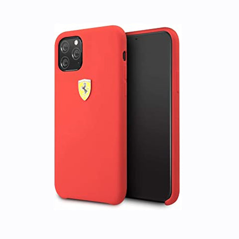 Liquid Silicon Velvet Touch Anti - Fingerprint Case for iPhone with metallic car logo