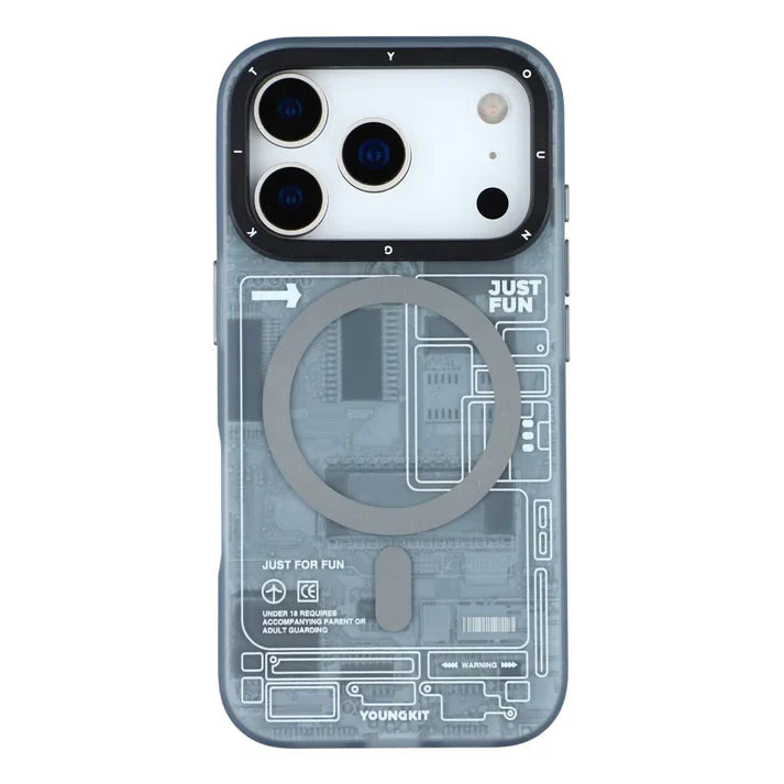 YOUNGKIT Technology Series Matte Finish Cover with Magsafe for iPhone 17 Pro Max / 18 Pro Max - Grey