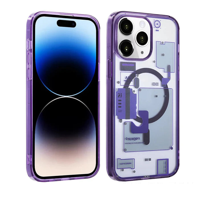 iPhone 14 Ultra Hybrid (TPU + Poly Carbonate) Zero One Case with Magsafe - Purple