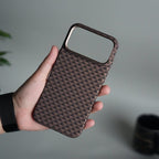 iPhone 17 Pro Max Carbon Fiber Texture Design Hard Pc MagSafe Case Cover Tringle Pattern