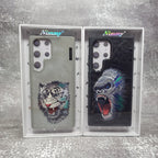Nimmy Premium Embroidered Leather Case - Samsung Galaxy S25 Ultra Nimmy Official Embroidery Leather Back Cover Case - Tiger - Style 6