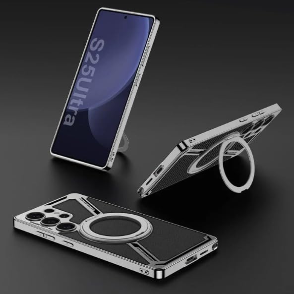 Samsung Galaxy S25 Ultra Luxe Armor Case with Magnetic 360° Ring & Magsafe Mobile Case by CoverMeUp - Style 4