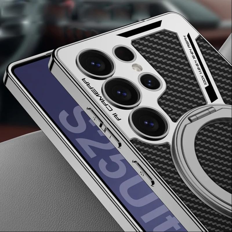 Samsung Galaxy S25 Ultra Luxe Armor Case with Magnetic 360° Ring & Magsafe Mobile Case by CoverMeUp - Style 5