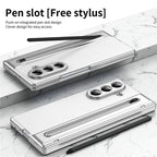 Samsung Galaxy Z Fold7 Plating Leather Case with Stylus & Glass Protection
