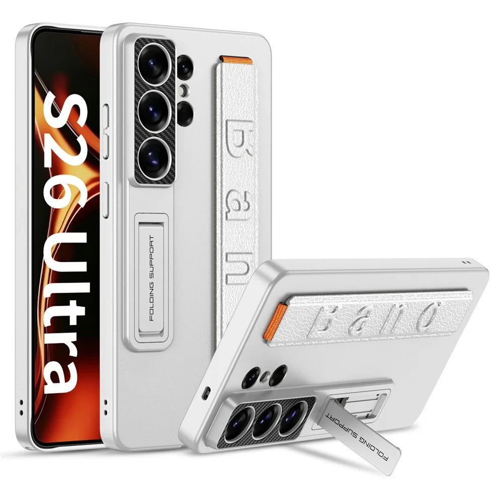 Samsung Galaxy S26 Ultra 5G GKK Mech Style Ultra-thin Folding PC Case with Camera Glass Protection Mobile Case by CoverMeUp - Style 4