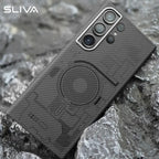 Samsung Galaxy S25 Ultra Carbon Case, SLIVA 600D Real Carbon Fiber Kevlar Cover with Magsafe - Black