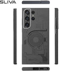 Samsung Galaxy S25 Ultra Carbon Case, SLIVA 600D Real Carbon Fiber Kevlar Cover with Magsafe - Black