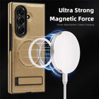 Samsung Galaxy Z Fold7 Leather Case with MagSafe & Kickstand - Brown