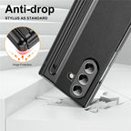 Samsung Galaxy Z Fold7 Plating Leather Case with Stylus & Glass Protection