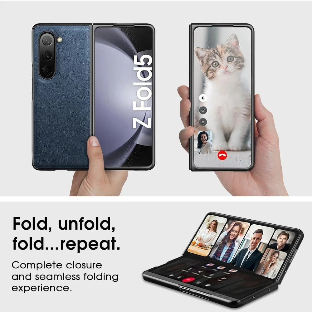 Samsung Galaxy Z Fold 7 Durable Shockproof Protective Leather Case