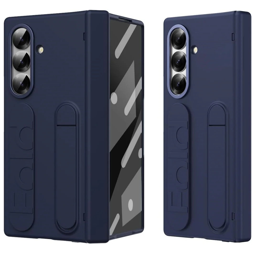 Samsung Galaxy Z Fold7 Skin Feel Case with Silicon Band, Stand & HInge Protection