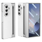 Samsung Z Fold8 Ultra Leather Case, Electroplating S Pen Case with Hinge Protection