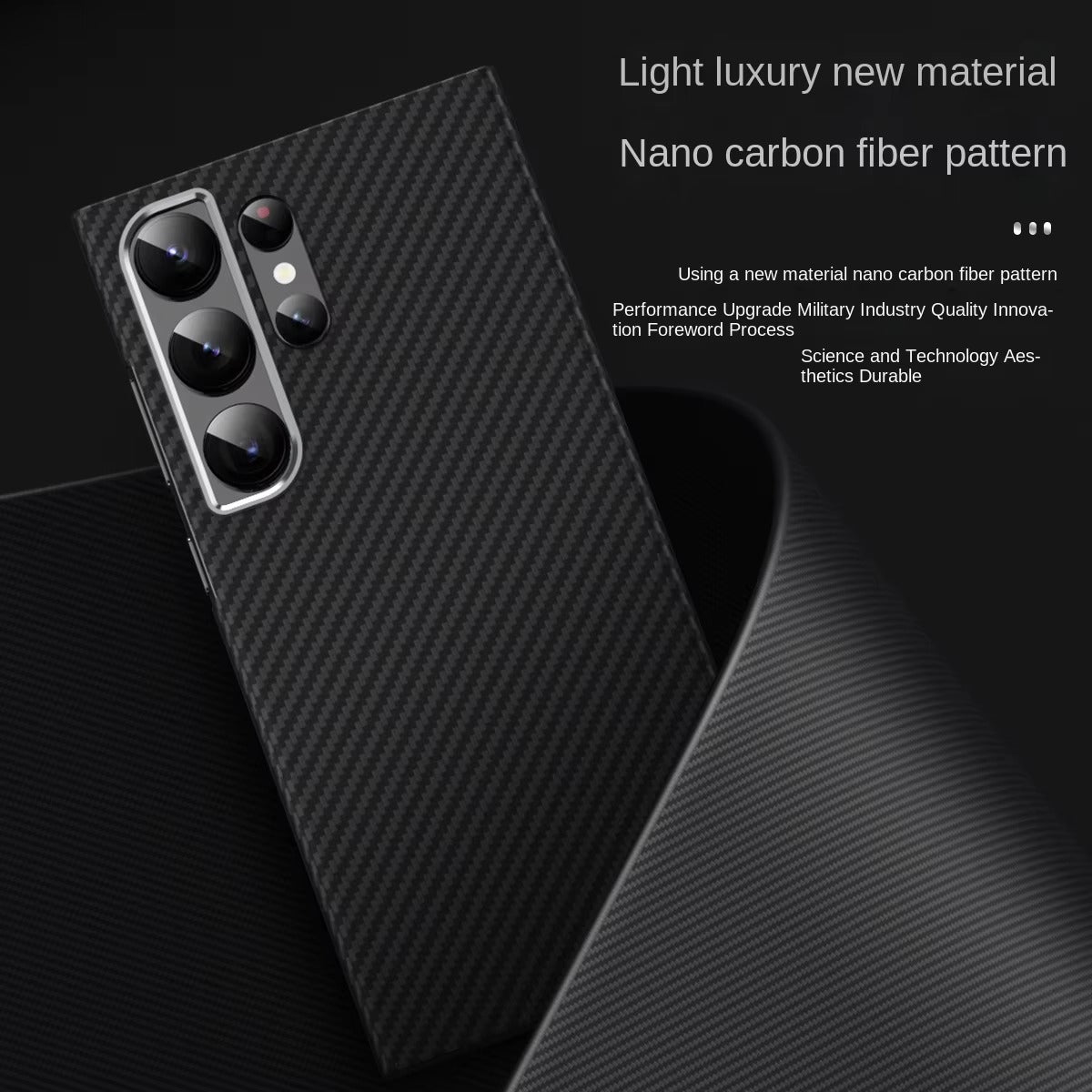 Samsung Galaxy S24 Ultra Slim Fit Carbon Pattern Case with Camera Protection - Black Mobile Case by CoverMeUp - Style 2