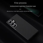 Samsung Galaxy S24 Ultra Slim Fit Carbon Pattern Case with Camera Protection - Black Mobile Case by CoverMeUp - Style 4