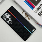 Samsung Galaxy S25 Ultra BMW M Perfomance Logo Leather Case - Black Mobile Case by CoverMeUp - Style 3