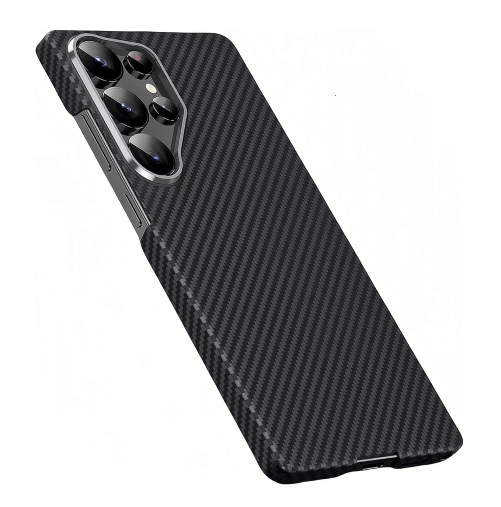 Samsung Galaxy S25 Ultra Ultraslim Lightweight Carbon Fiber Textures Case with Magsafe - Black Mobile Case by CoverMeUp - Style 2