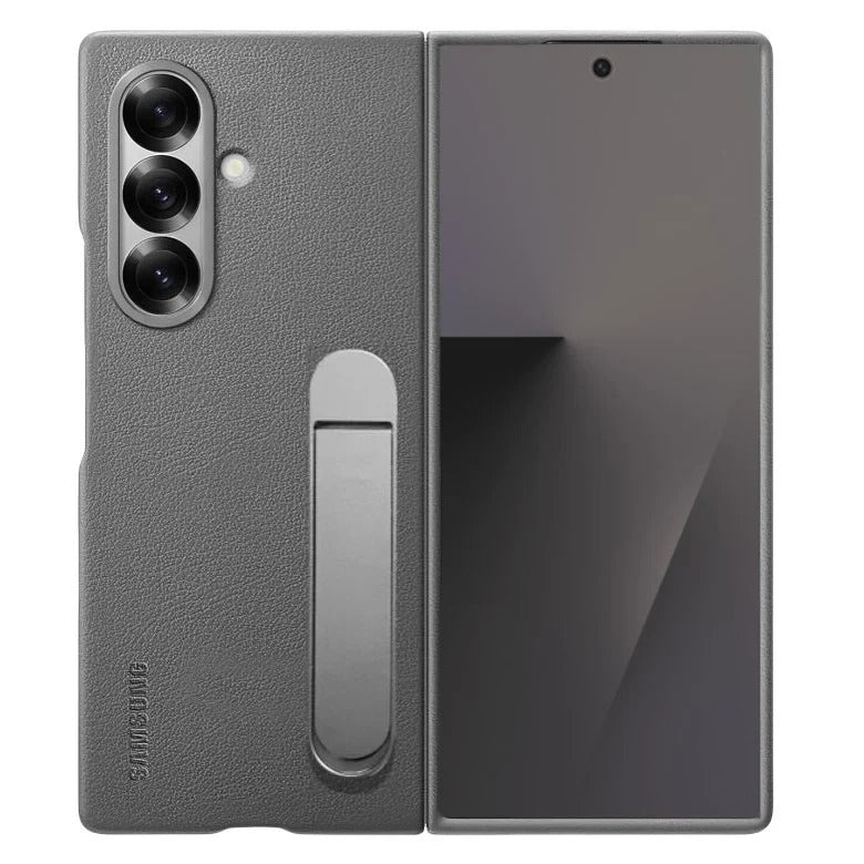 Samsung Galaxy Z Fold7 Leather Protective Shell Case Cover with Stand