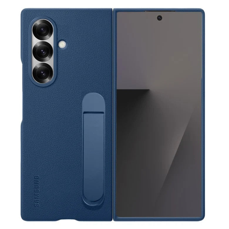 Samsung Galaxy Z Fold7 Leather Protective Shell Case Cover with Stand
