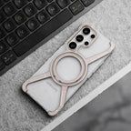 Samsung Galaxy S26 Ultra Frameless Metal Bumper Case with Magsafe & 360° Rotatable Ring & Kickstand - Desert Mobile Case by CoverMeUp - Style 2