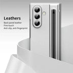 Samsung Z Fold8 Ultra Leather Case, Electroplating S Pen Case with Hinge Protection