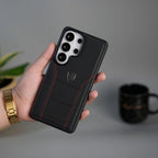 Samsung Galaxy S26 Ultra Luxury Design Leather Case - Black Mobile Case by CoverMeUp - Style 2