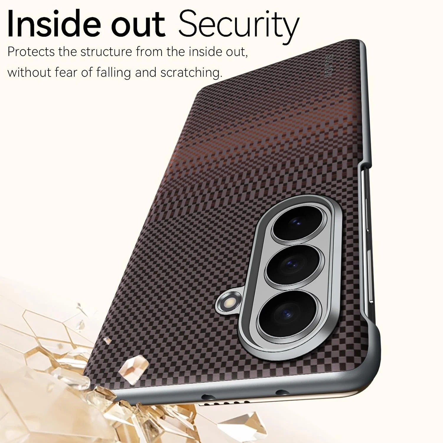 Samsung Z Fold8 Ultra SULADA Carbon Case, Kevlar Woven Carbon Texture Magnetic Cover with Hinge Protection Magsafe (No Front)