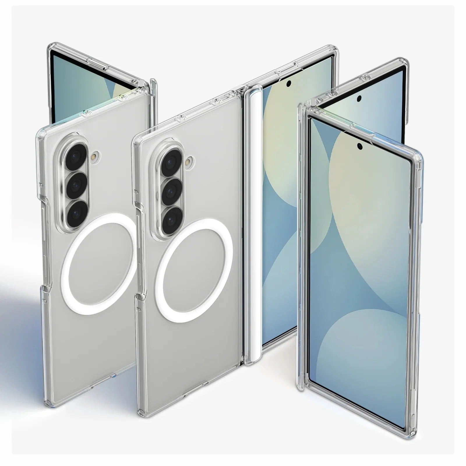 Samsung Z Fold8 Ultra Transparent Case, Cristal Clear Anti-Yellowing Magnetic Magsafe Case with Hinge Protection