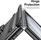 Samsung Z Fold8 Ultra Leather Case, Electroplating S Pen Case with Hinge Protection