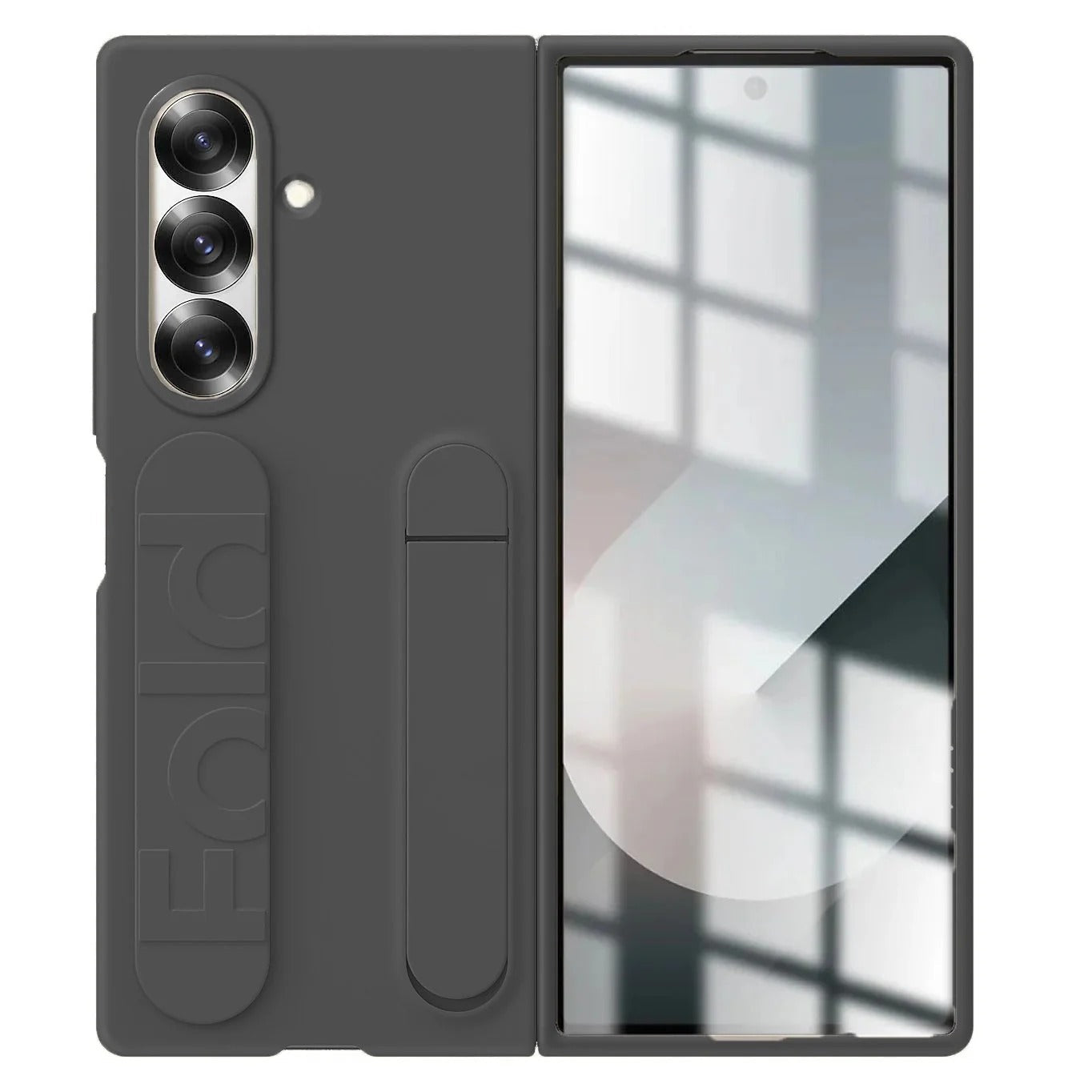 Samsung Galaxy Z Fold7 Skin Feel Case with Silicon Band & Kickstand