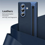 Samsung Z Fold8 Ultra Leather Case, Electroplating S Pen Case with Hinge Protection