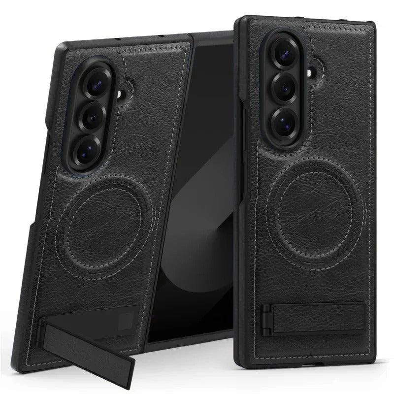 Samsung Galaxy Z Fold7 Leather Case with MagSafe & Kickstand