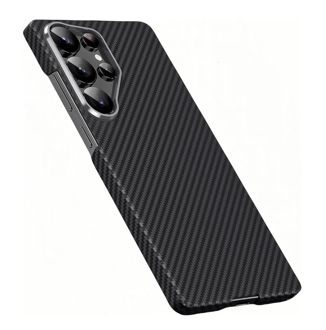 Samsung Galaxy S25 Ultra Ultraslim Lightweight Carbon Fiber Textures Case with Magsafe - Black Mobile Case by CoverMeUp - Style 4