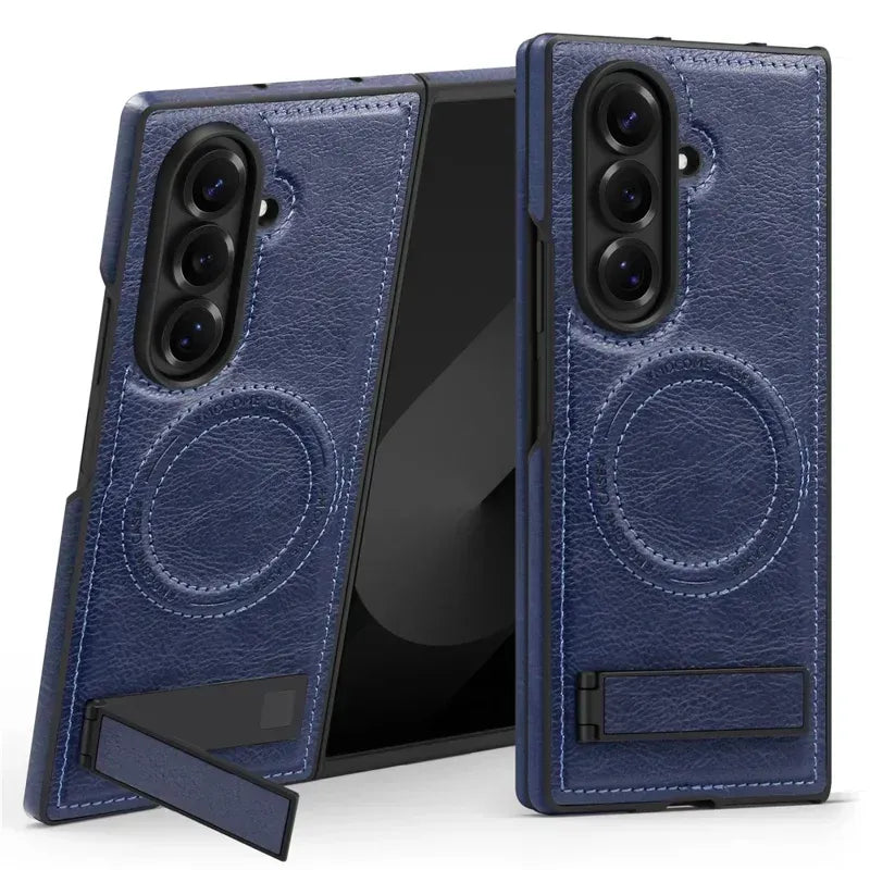 Samsung Galaxy Z Fold7 Leather Case with MagSafe & Kickstand