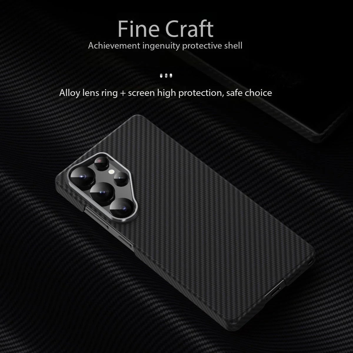 Samsung Galaxy S26 Ultra Slim Lightweight Carbon Fiber Case with Magsafe - Black Mobile Case by CoverMeUp - Style 6