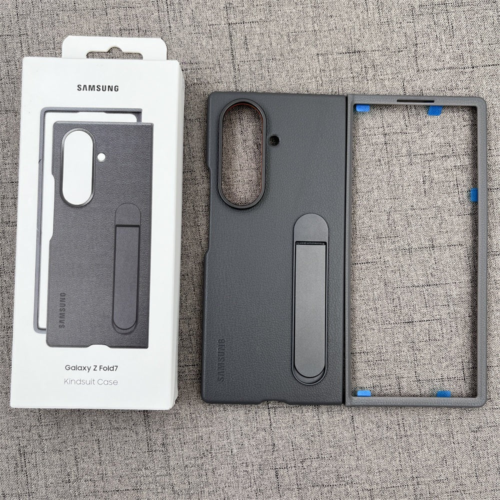 Samsung Galaxy Z Fold7 Leather Protective Shell Case Cover with Stand